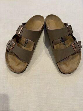 Birkenstock Brown Leather Two-Strap Sandal